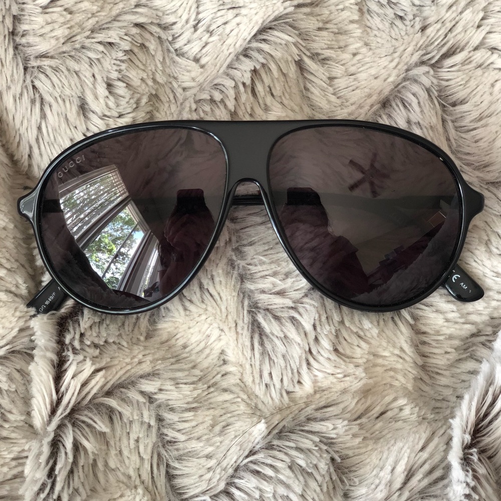 Authentic Gucci GG 1649/S Black Aviator Sunglasses